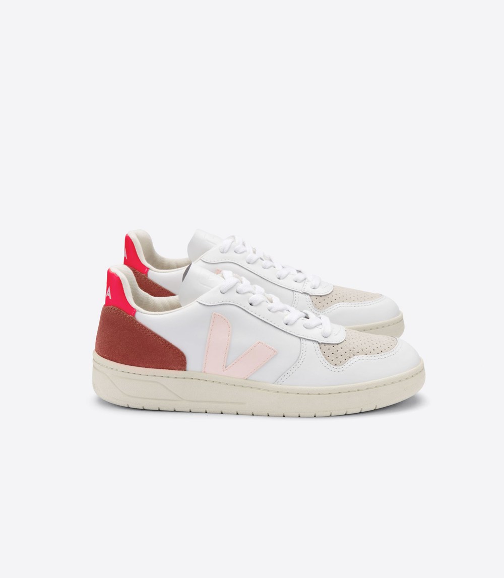 Veja Trainers Womens White - V-10 Leather - EUNZ-91024